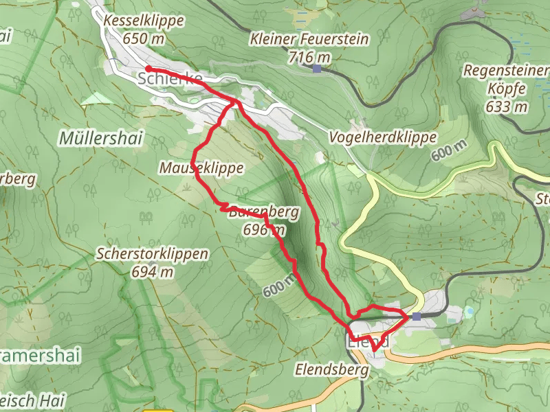 Nördliche Schnarcherklippe and Barenberg via Teufelsstieg and Schierke Ueber Muehlenweg