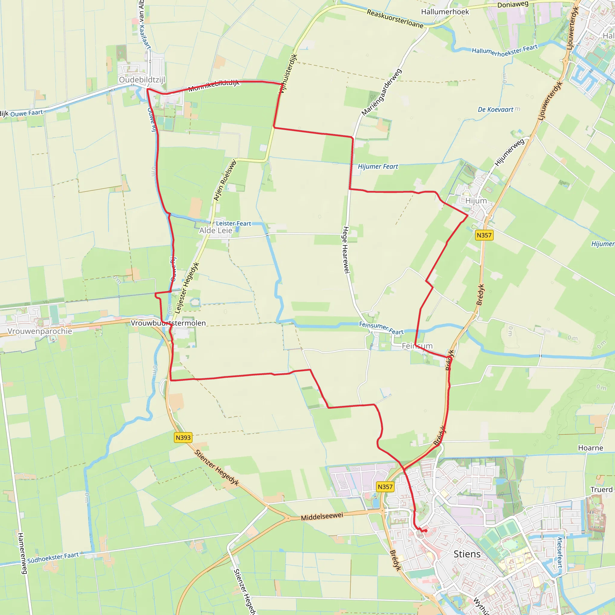 Slagdijksterpolder, Monnikebildtdijk and Monnikebilatslaan Loop mobile static map