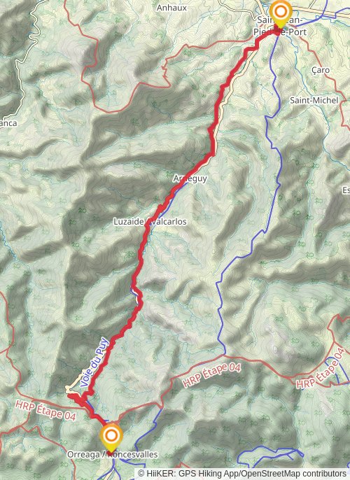 A map preview of the recording Camino Day 1 2024.