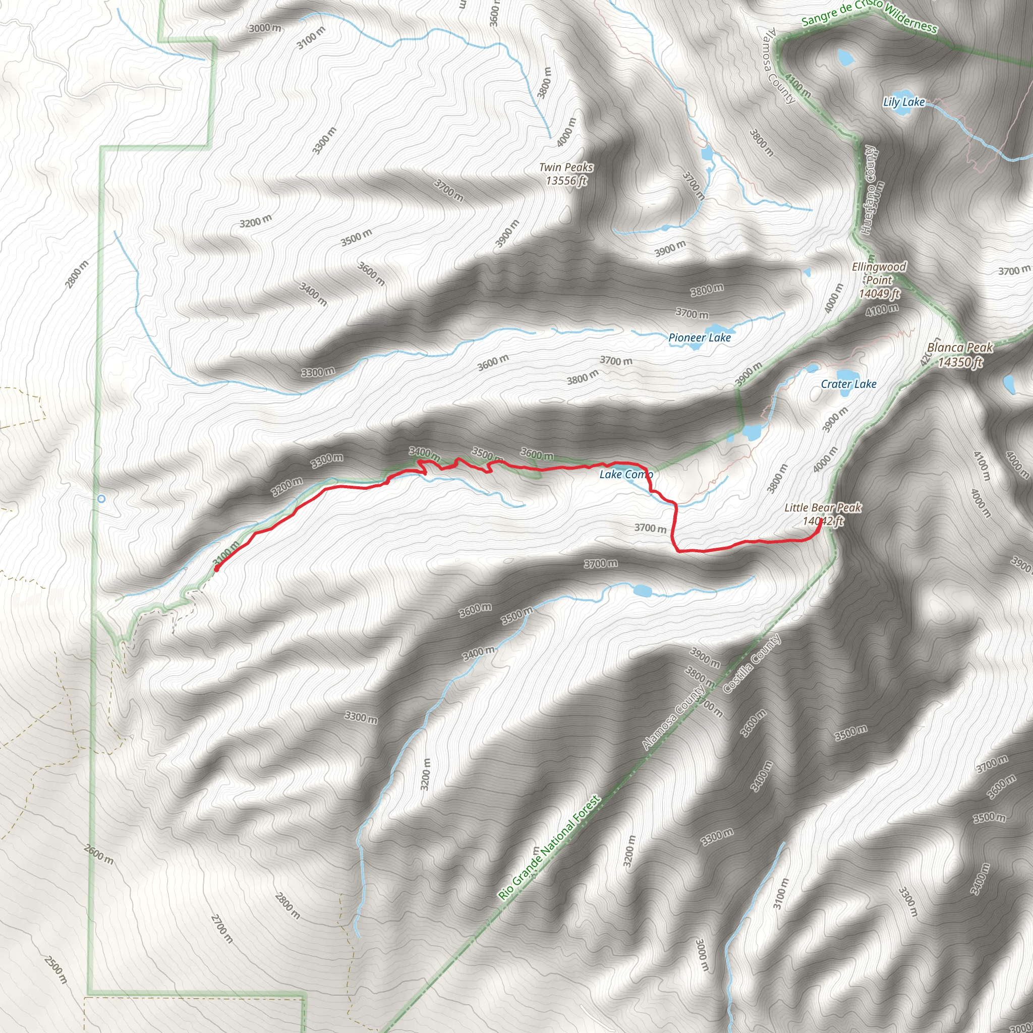 Little Bear Peak Trail mobile static map