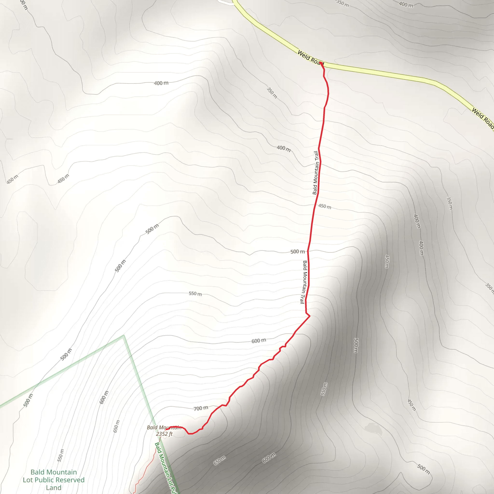 Bald Mountain Short Trail mobile static map