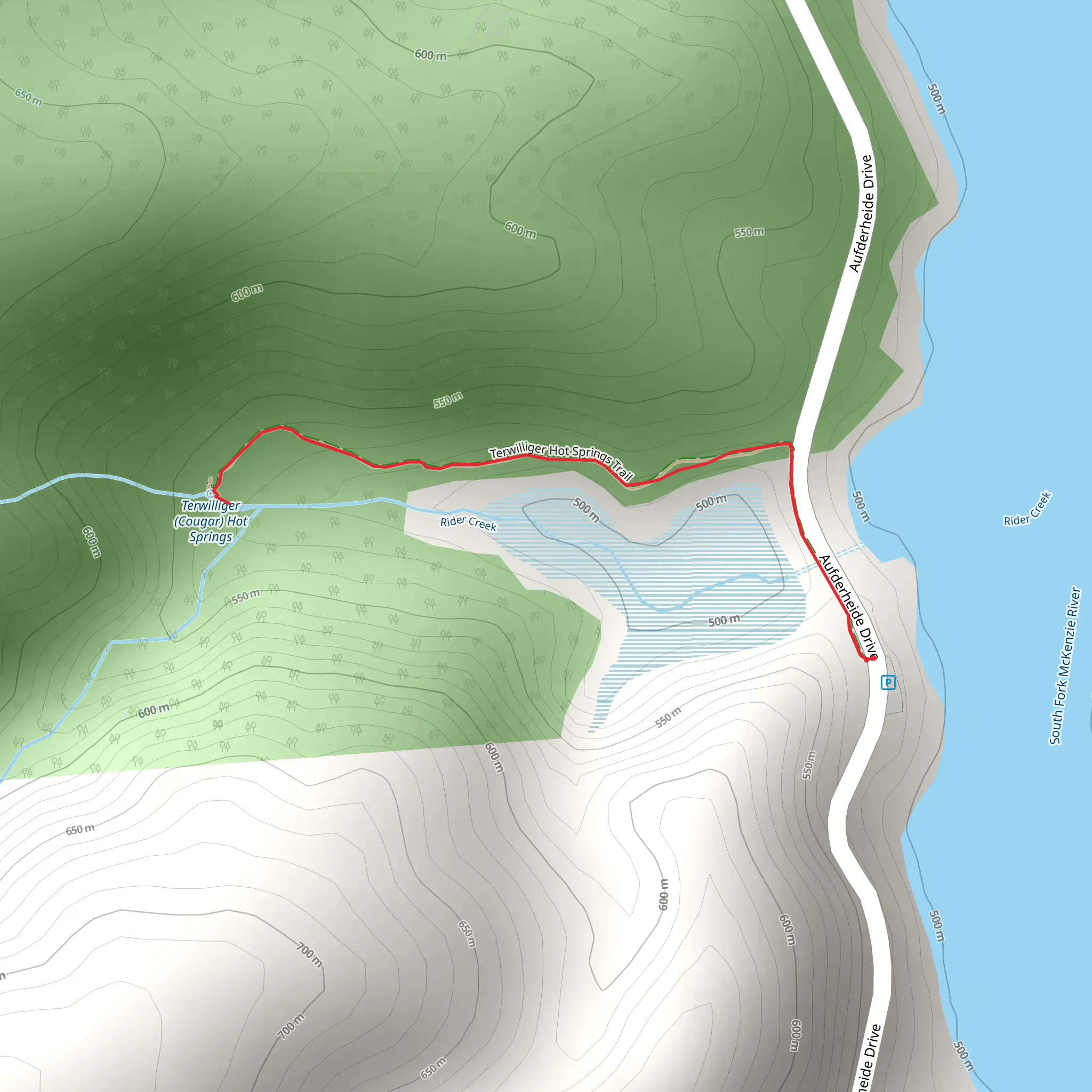 Rider Creek Trail mobile static map