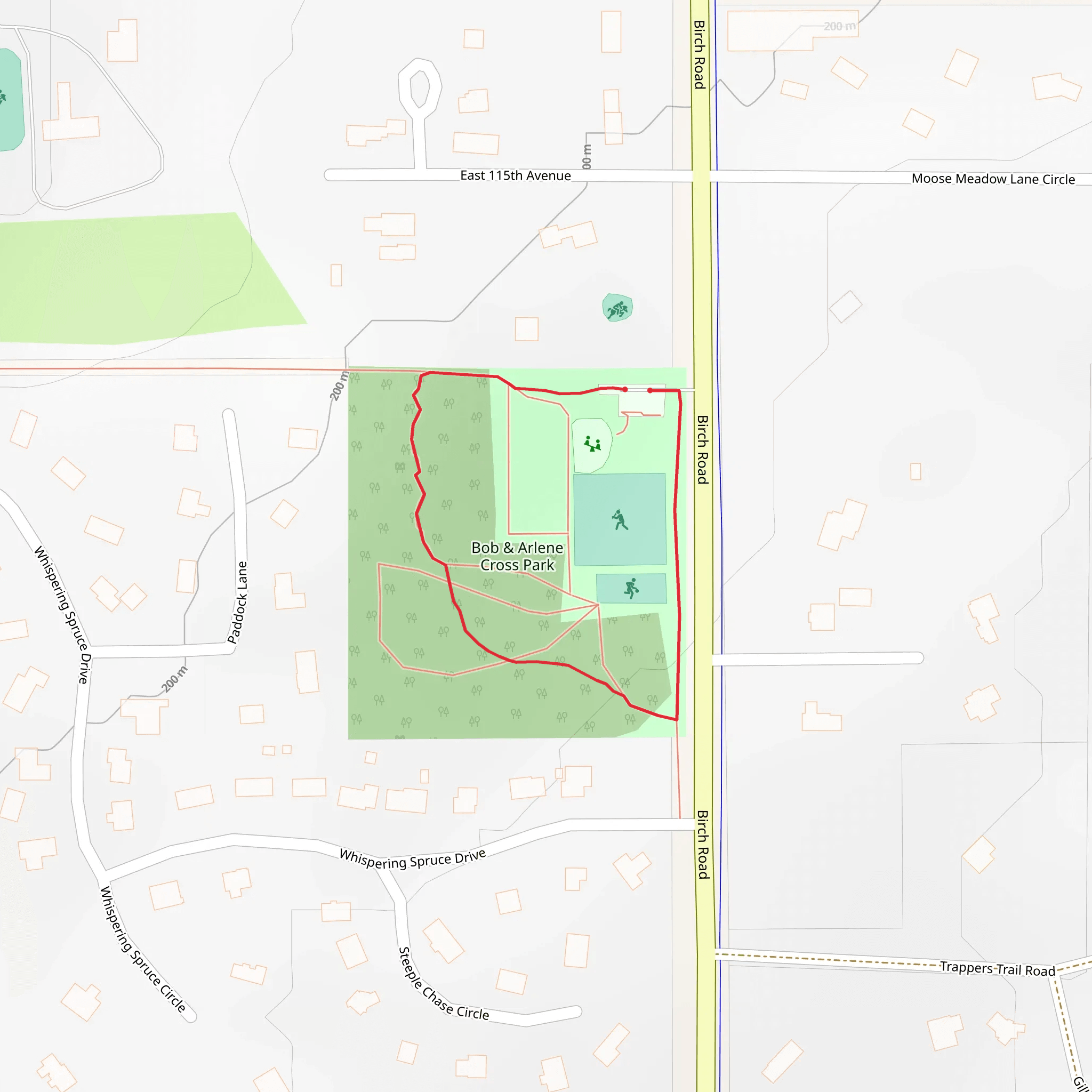 Bob and Arlene Cross Park Loop mobile static map