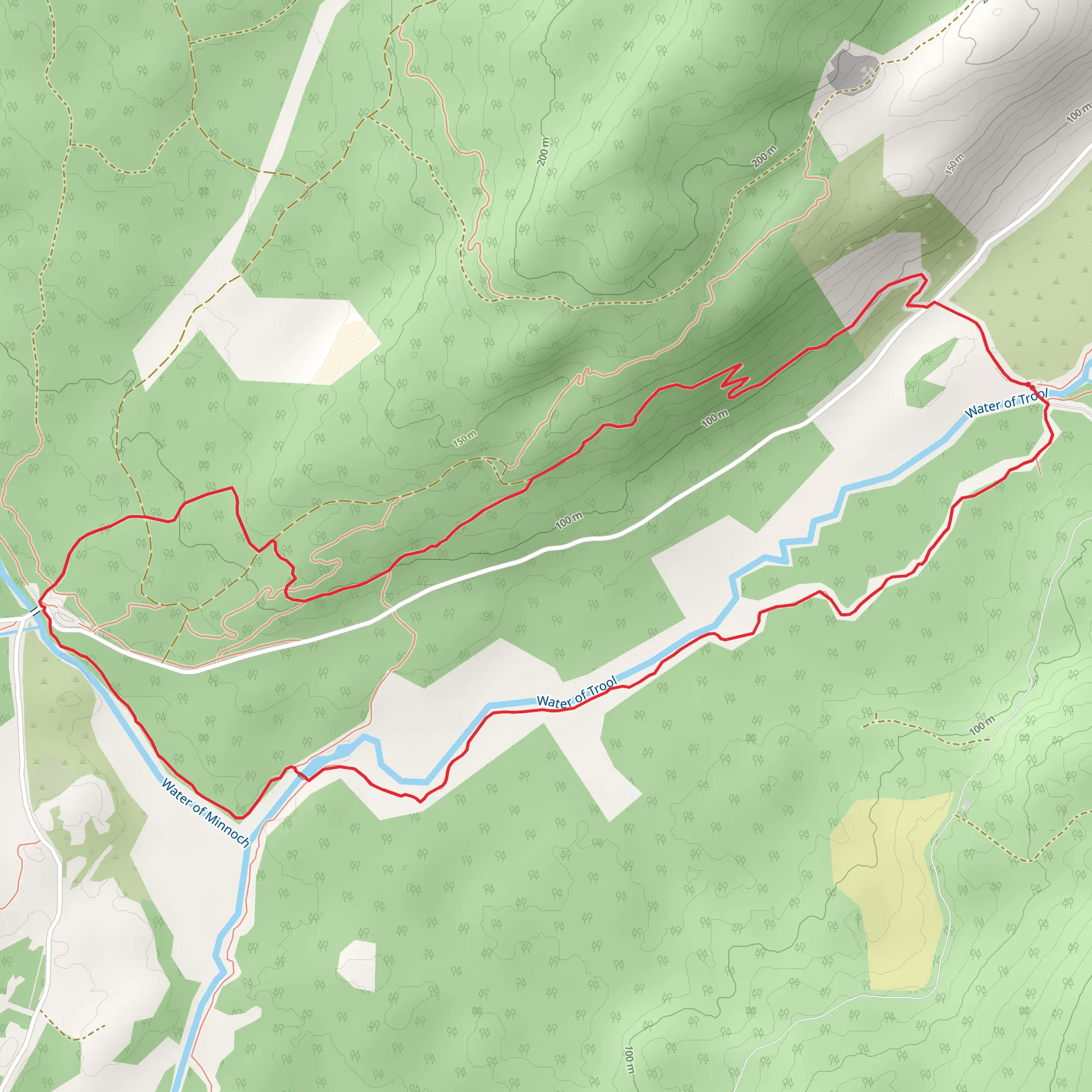 Water of Trool River Loop Trail mobile static map