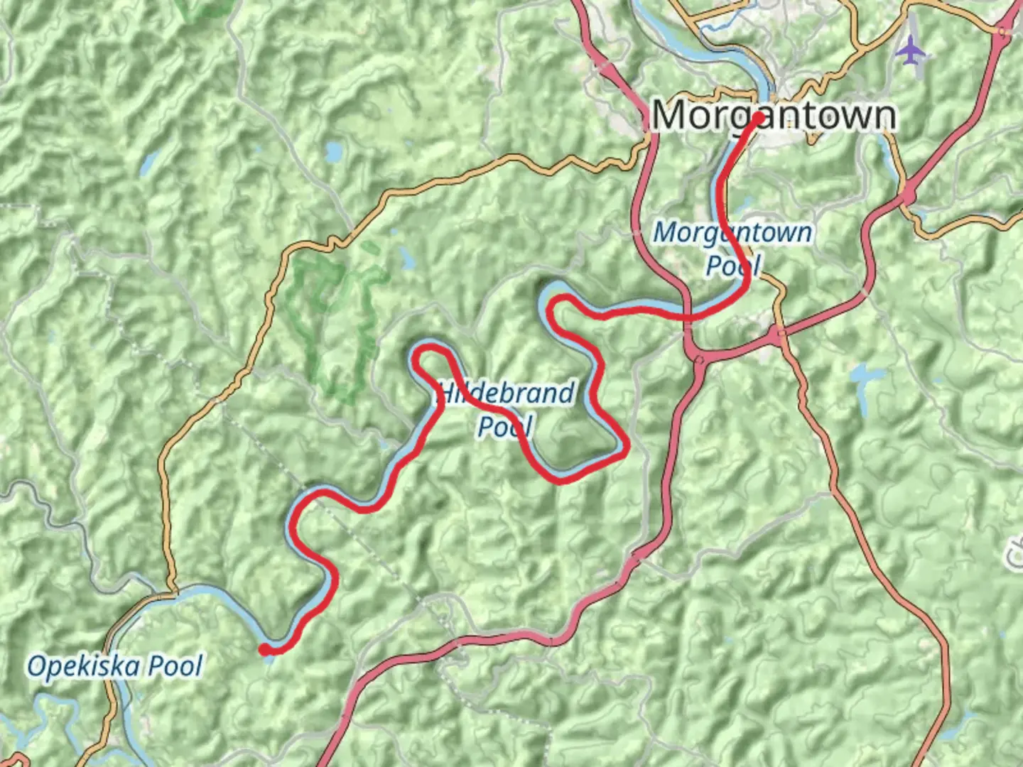 An image depicting the trail Mon River Trail South and its surrounding area.