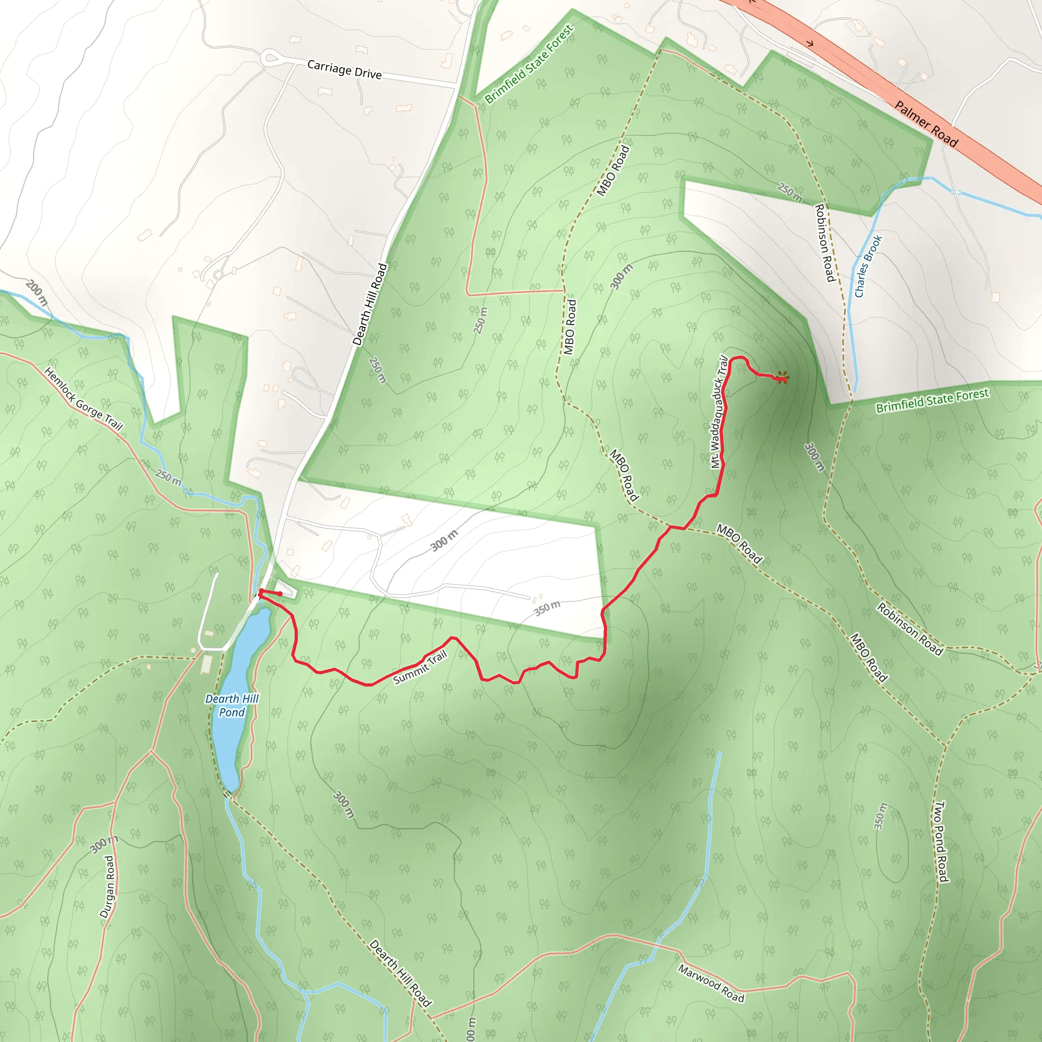 Mt Waddaquaduck Trail mobile static map