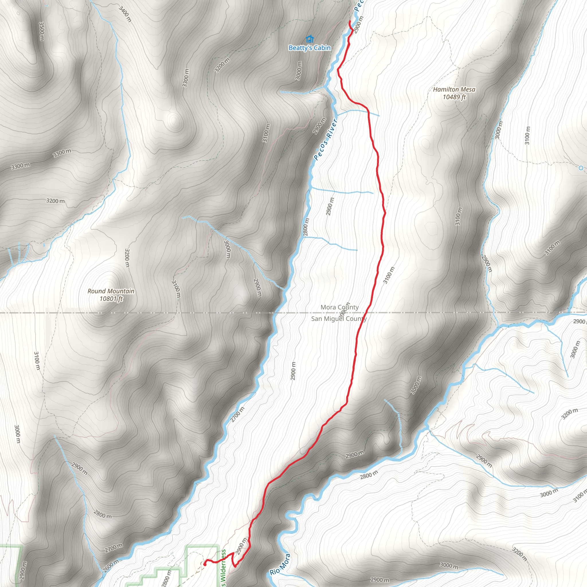 Hamilton Mesa and Larkspur Trail mobile static map