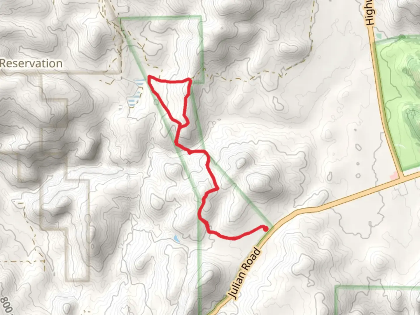 An image depicting the trail Santa Ysabel Creek via Upper Creek Trail and its surrounding area.