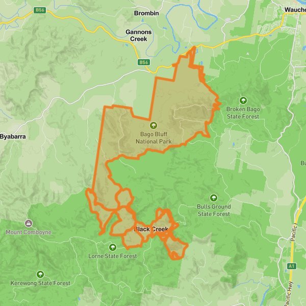 Bago Bluff National Park mobile static map