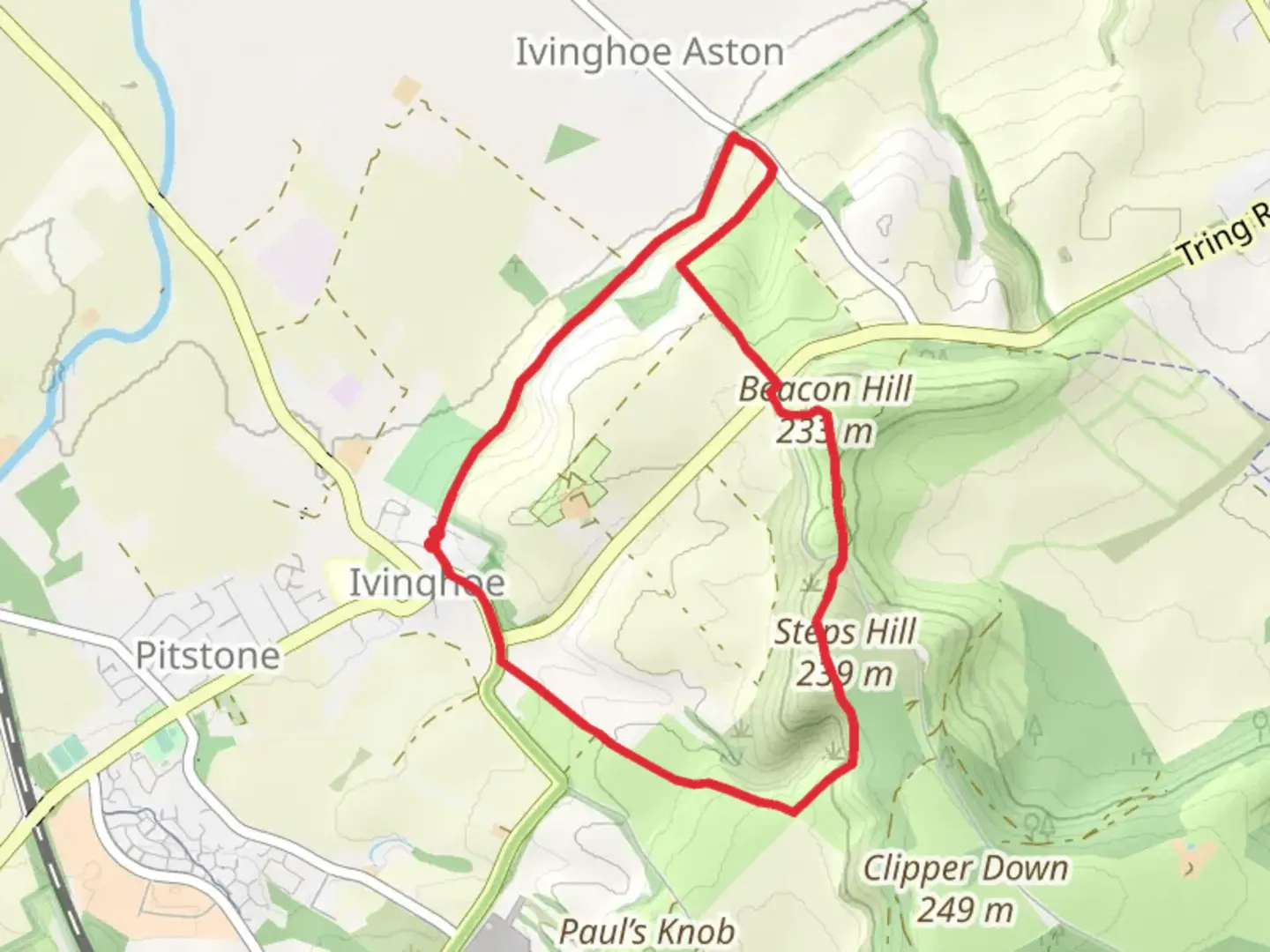 An image depicting the trail Ivinghoe Beacon Loop and its surrounding area.