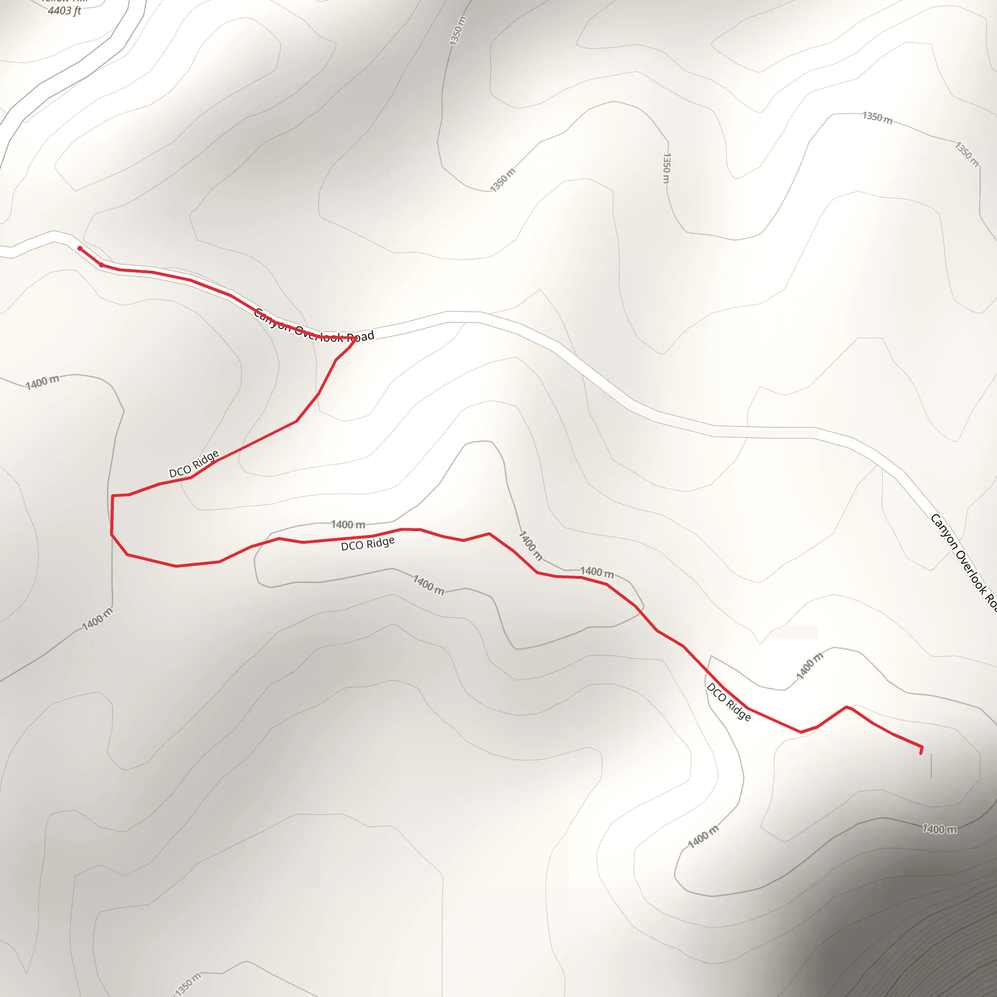 DCO Ridge Out and Back mobile static map