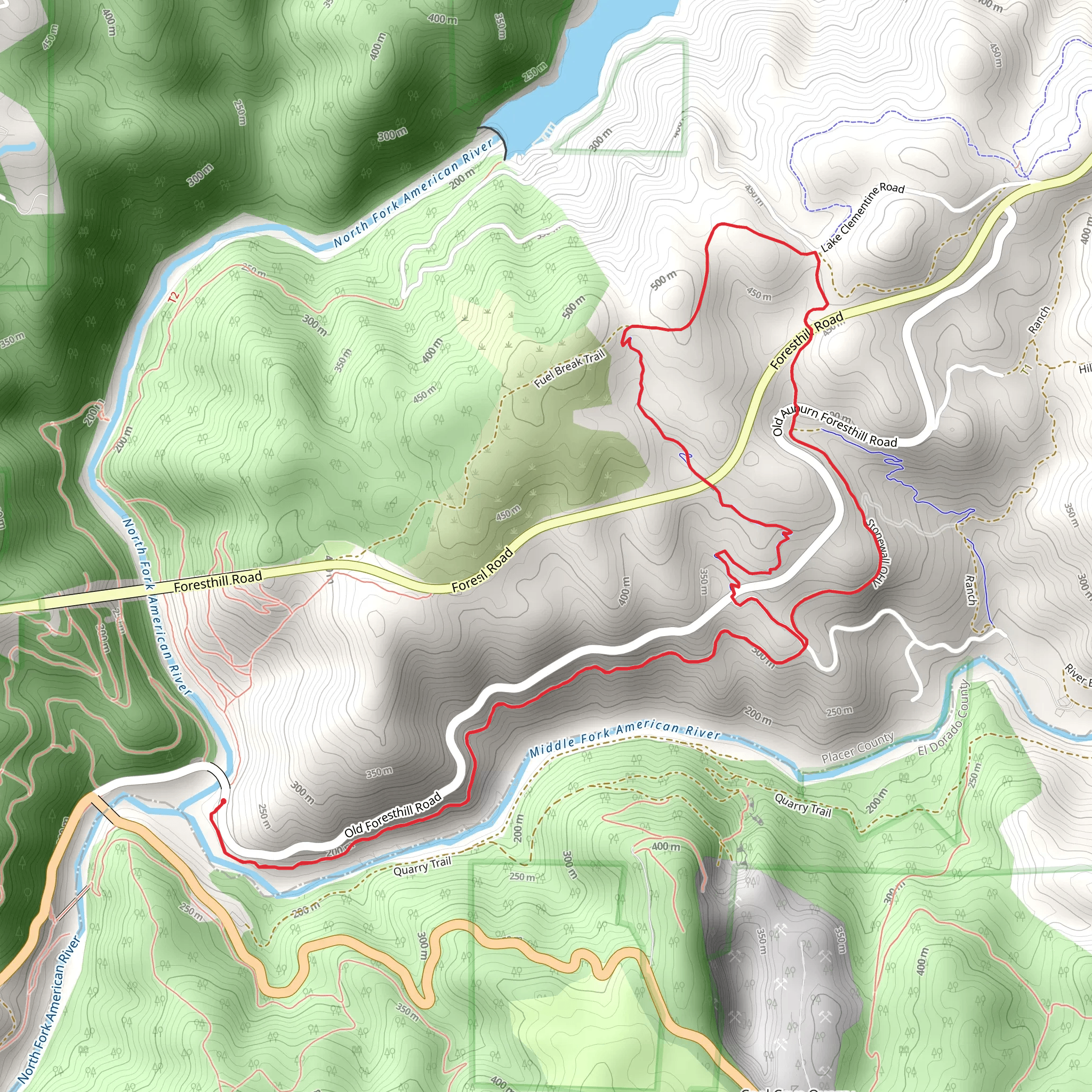 Confluence and Culvert Loop Trail mobile static map