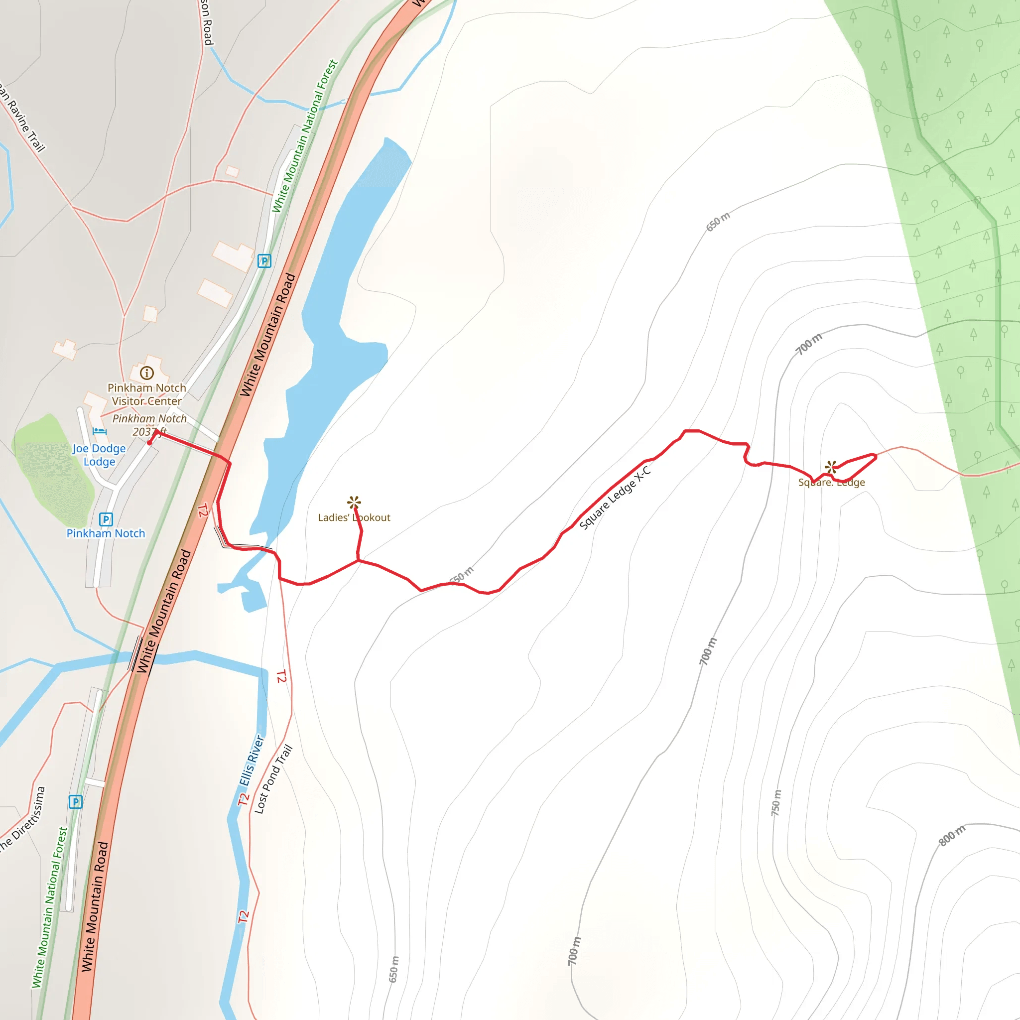 Square Ledge Trail mobile static map