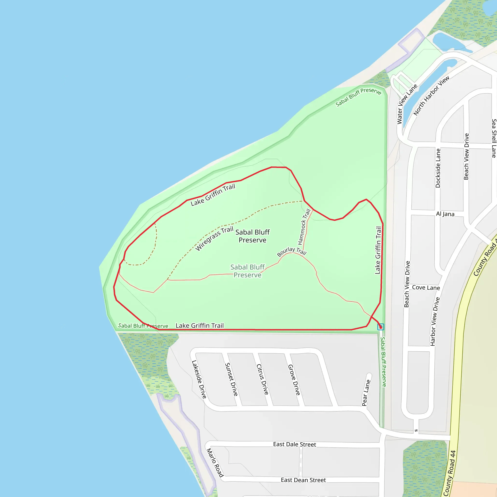 Lake Griffin Loop Trail mobile static map