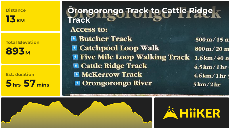 Ōrongorongo Track to Cattle Ridge Track | Lower Hutt City | New
