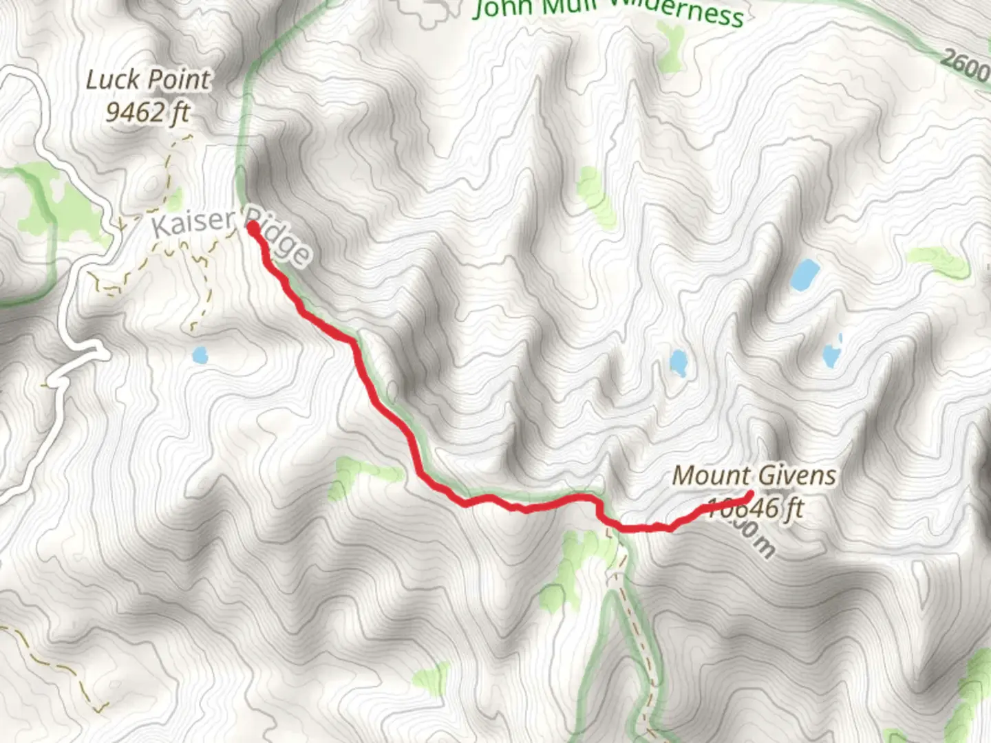An image depicting the trail Mount Givens - White Bark Vista Trail and its surrounding area.