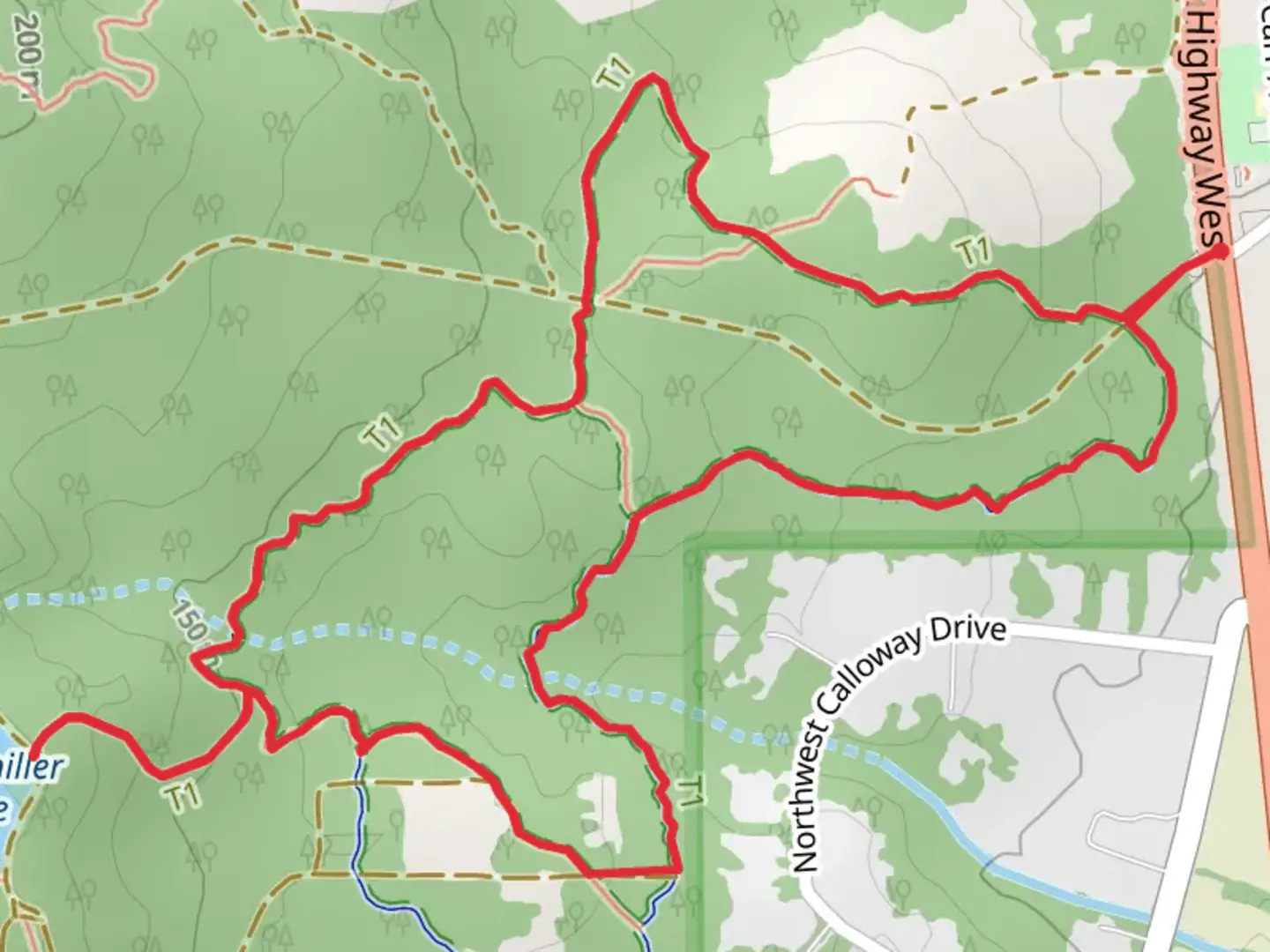 An image depicting the trail Cronemiller Lake and Calloway Creek Trail Loop and its surrounding area.