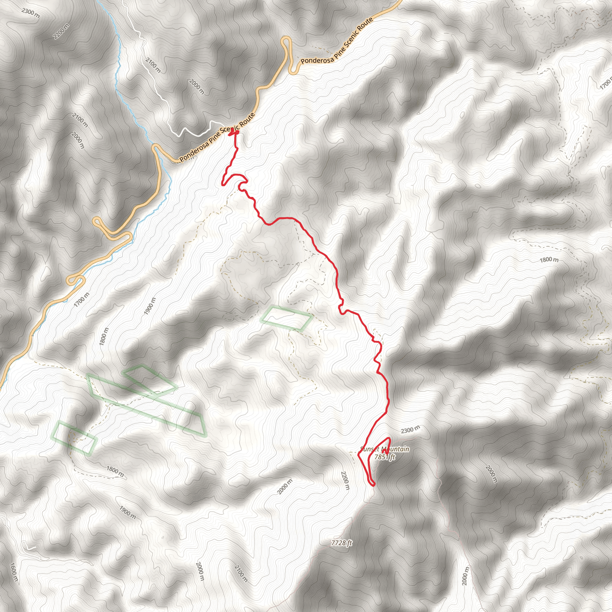 Sunset Mountain Trail mobile static map