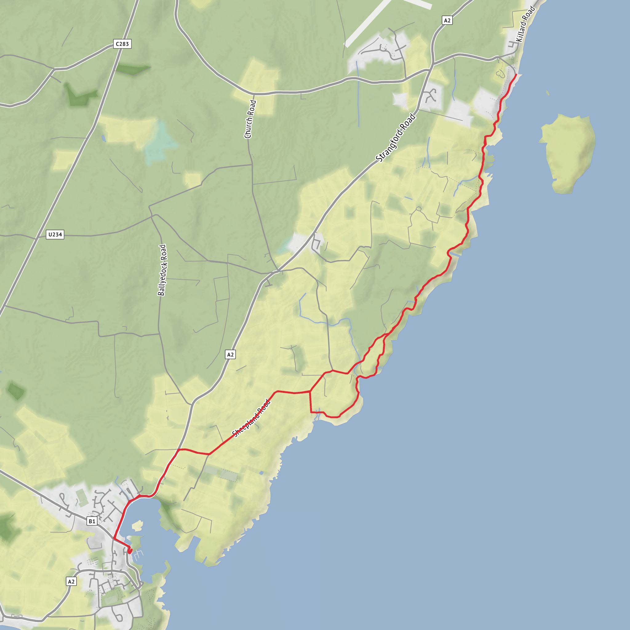 Ardglass out and back mobile static map