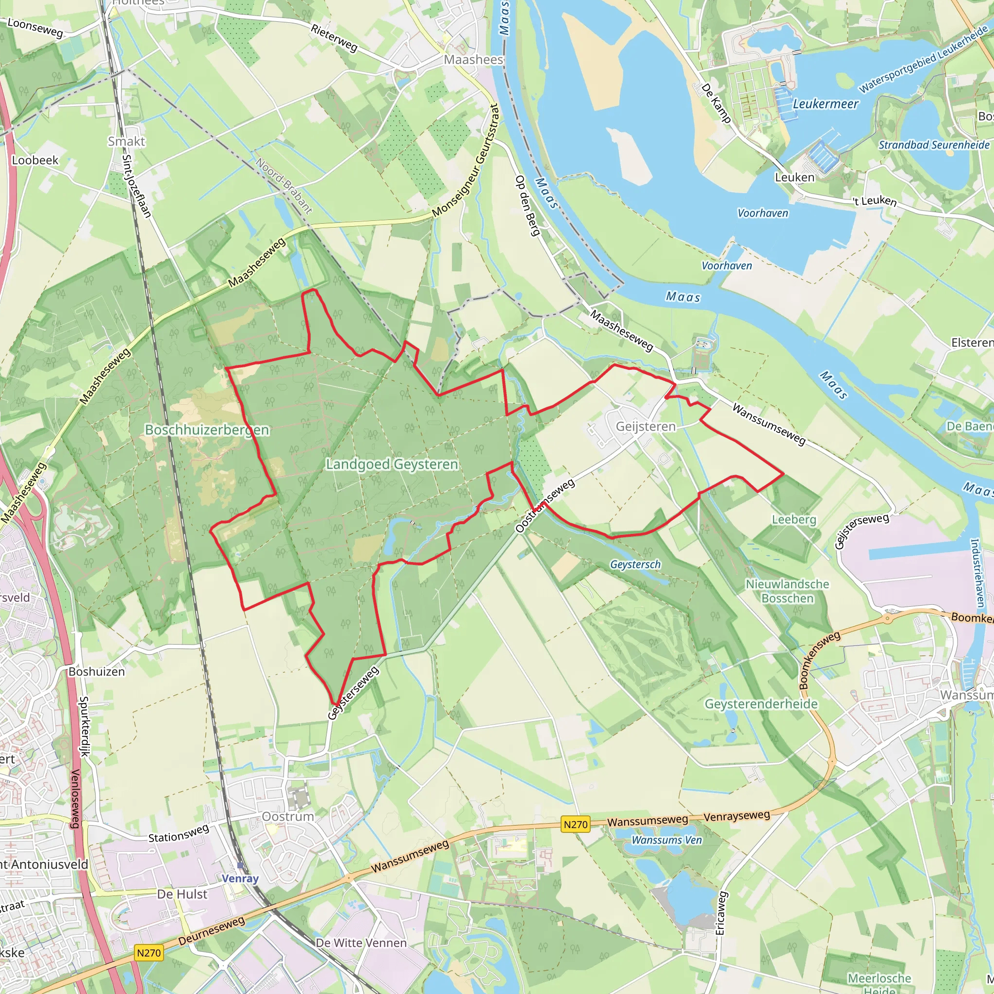 Landgoed Geysteren and Boschhizerbergen Loop mobile static map