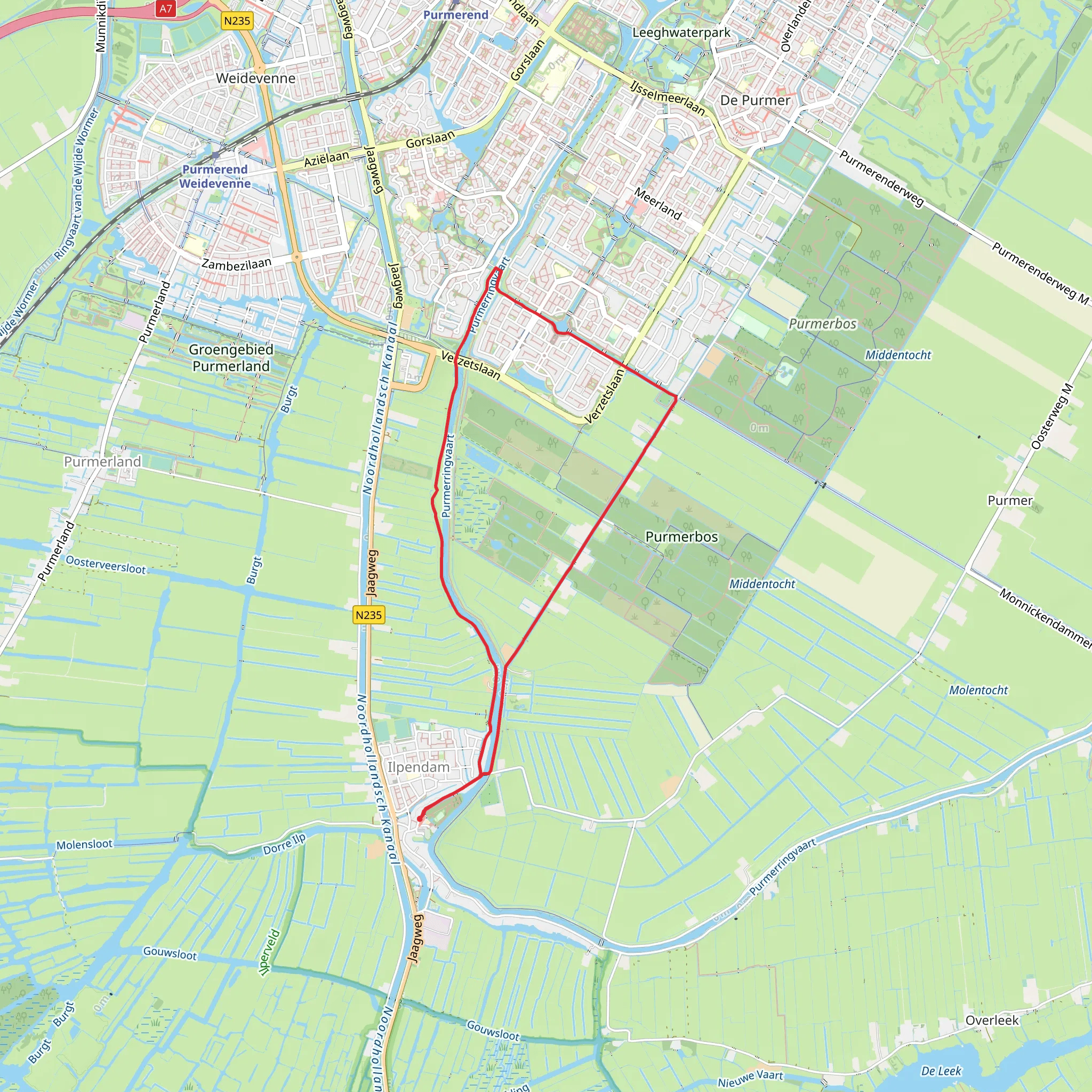 Vurige Staart Route and Wester Weg Loop mobile static map