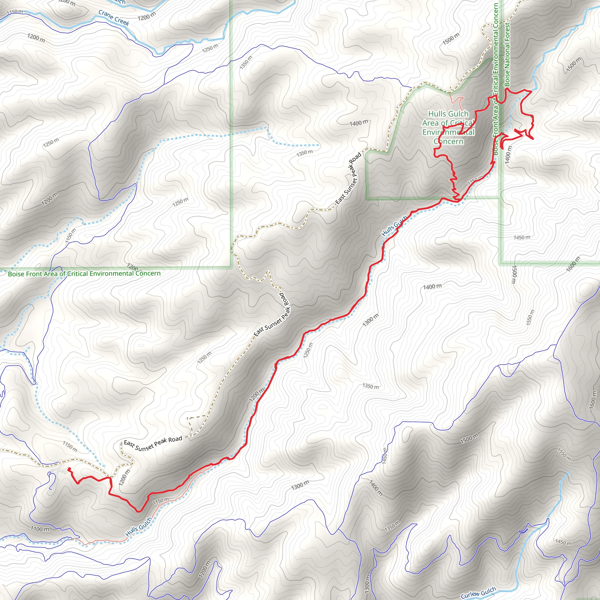 Hulls Gulch Loop mobile static map
