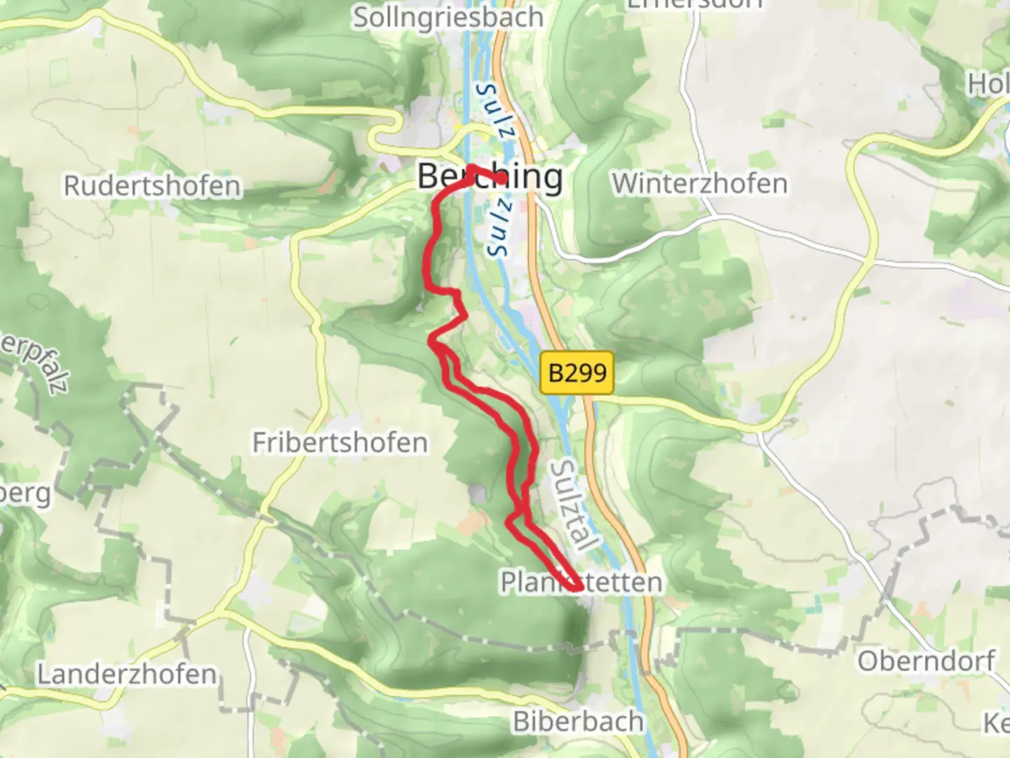 An image depicting the trail Benediktusweg and its surrounding area.