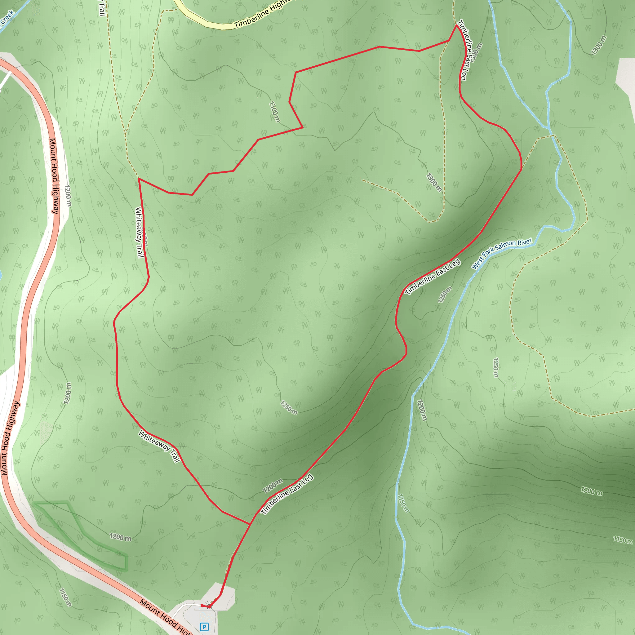 Timberline East Leg Loop mobile static map