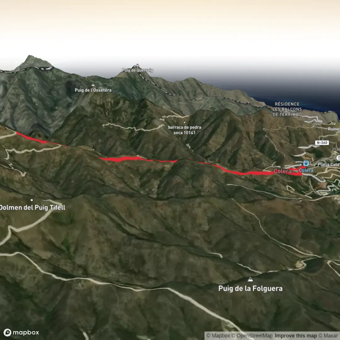 An image depicting the trail Colera rondwandeling and its surrounding area.