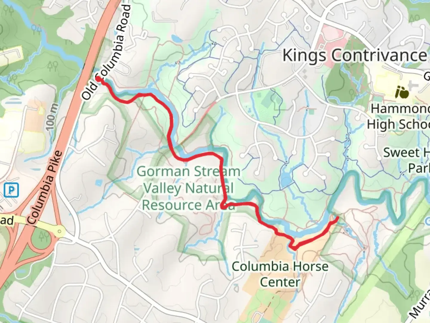 An image depicting the trail Middle Patuxent River Walkalong and its surrounding area.