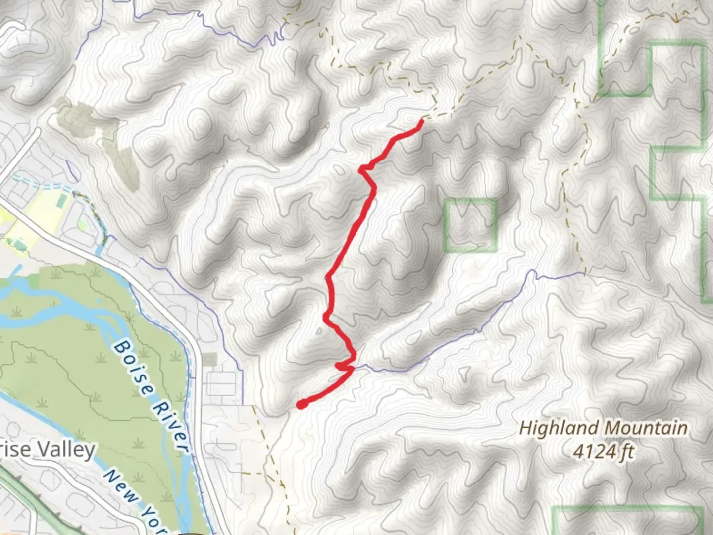 An image depicting the trail Cobb Out and Back and its surrounding area.