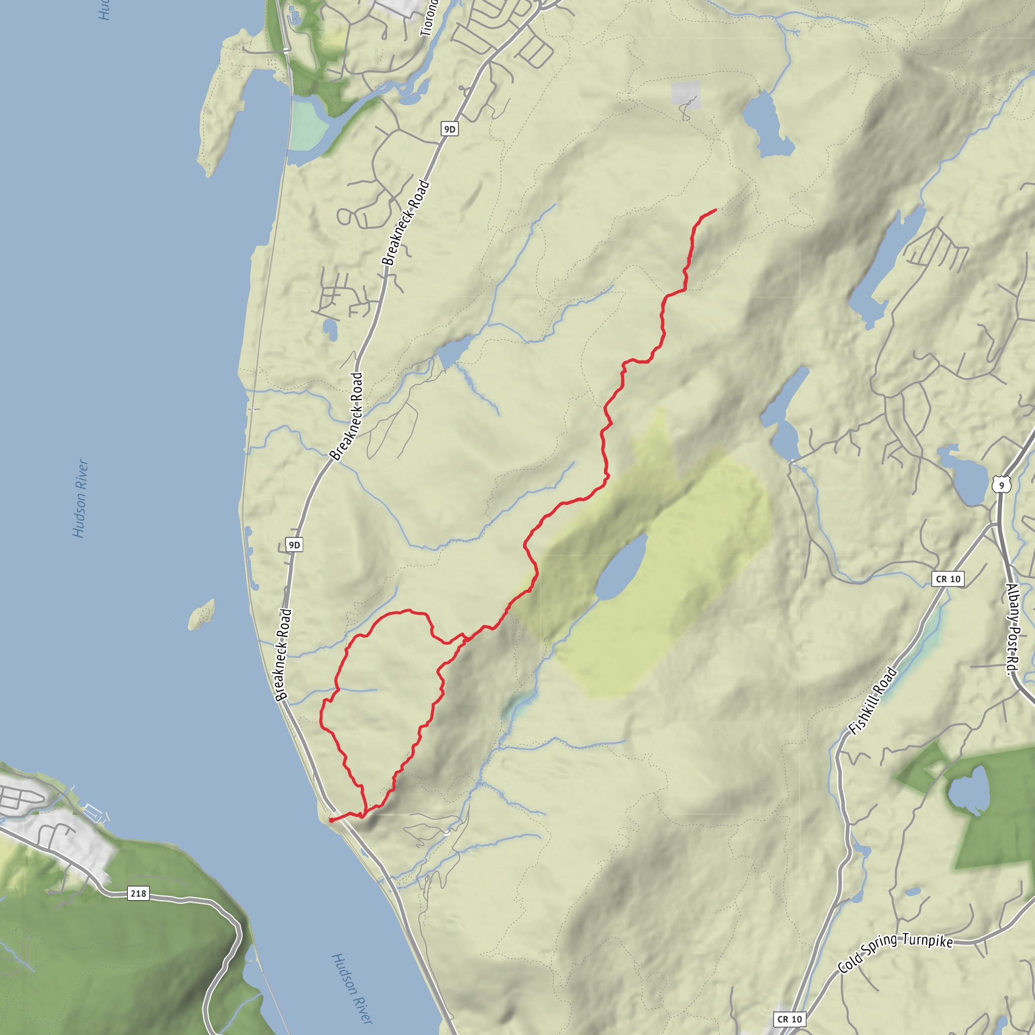 South Beacon Mountain via Breakneck Ridge Trail and Nimham Trail mobile static map