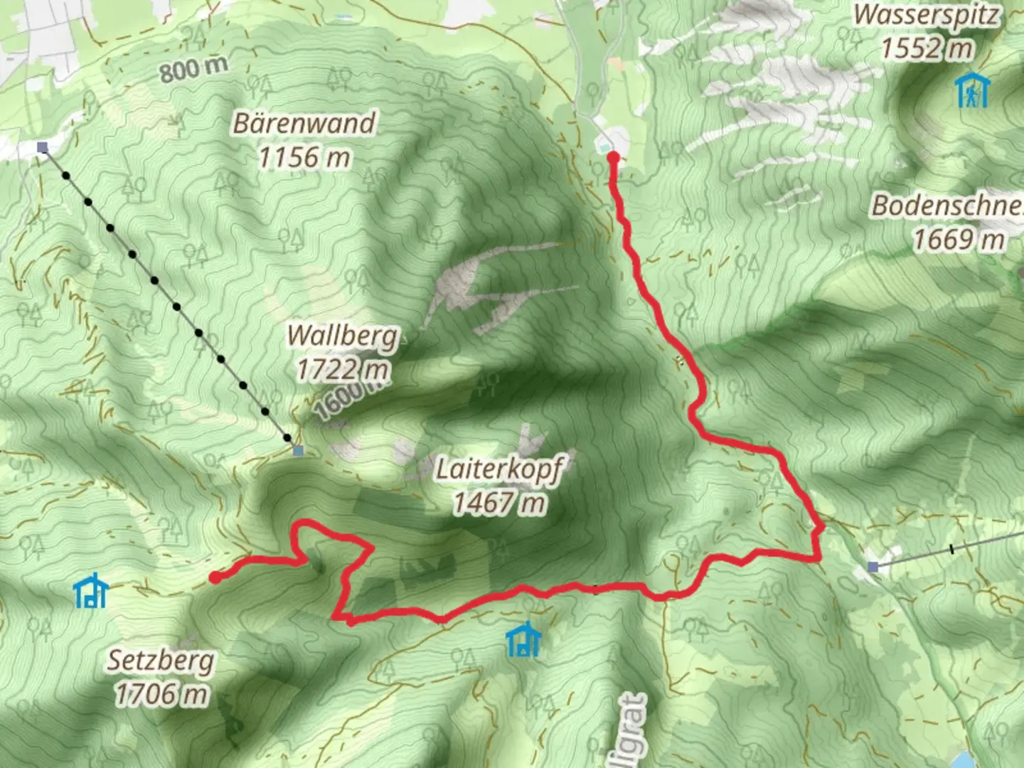 An image depicting the trail Altes Wallberghaus Walk and its surrounding area.