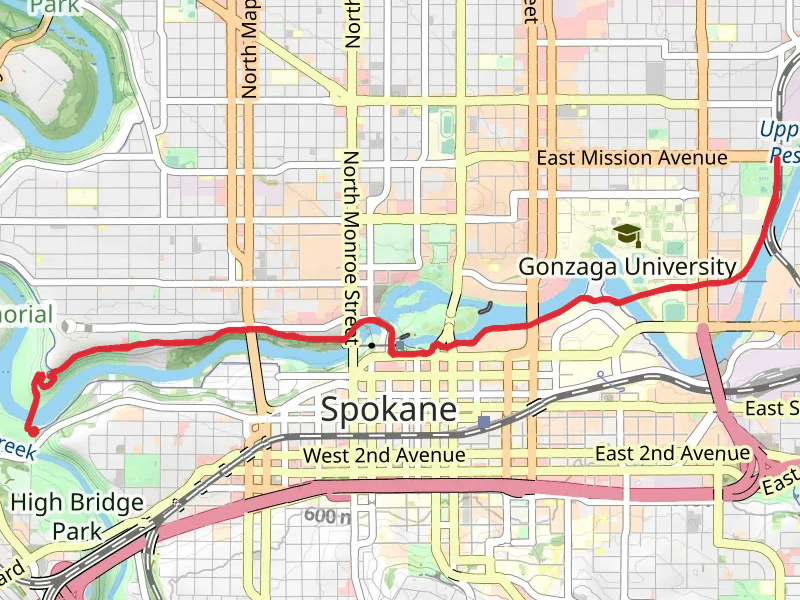 Spokane River Centennial Trail and Don Kardong Bridge