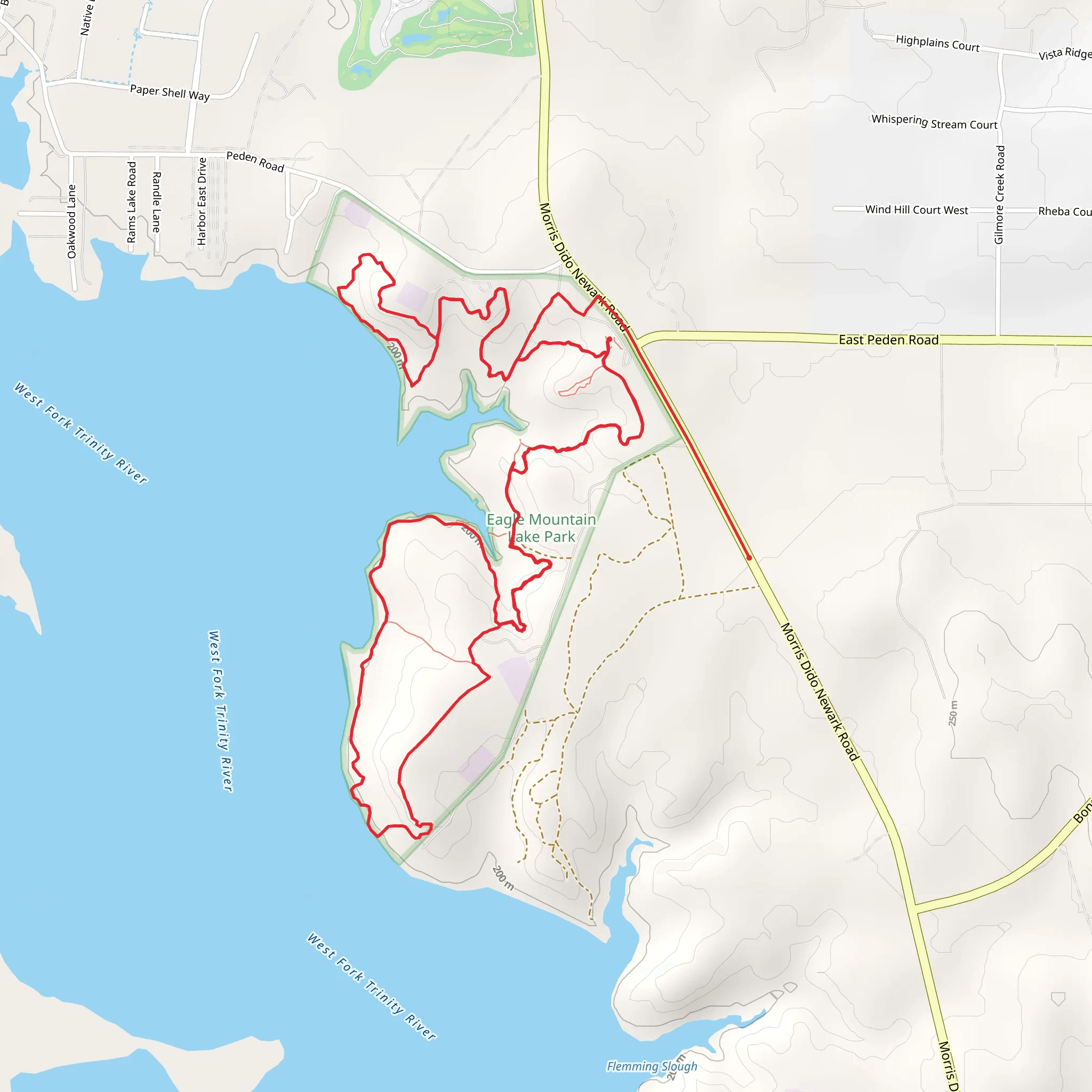 Eagle Mountain Lake East Shore Loop mobile static map