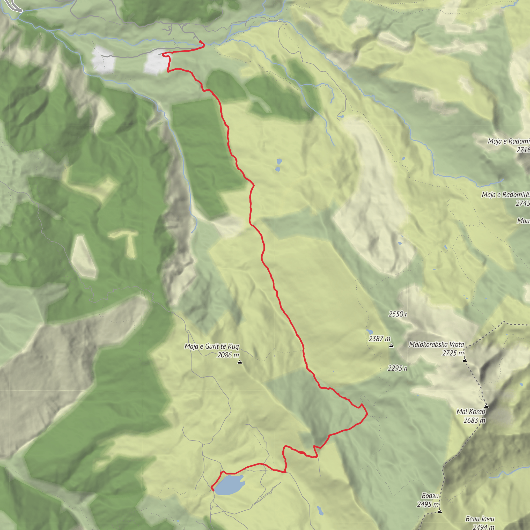 Grama Lake from Radomirë mobile static map
