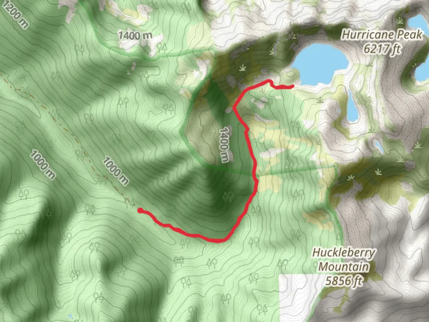 An image depicting the trail Boulder Lake Trail and its surrounding area.