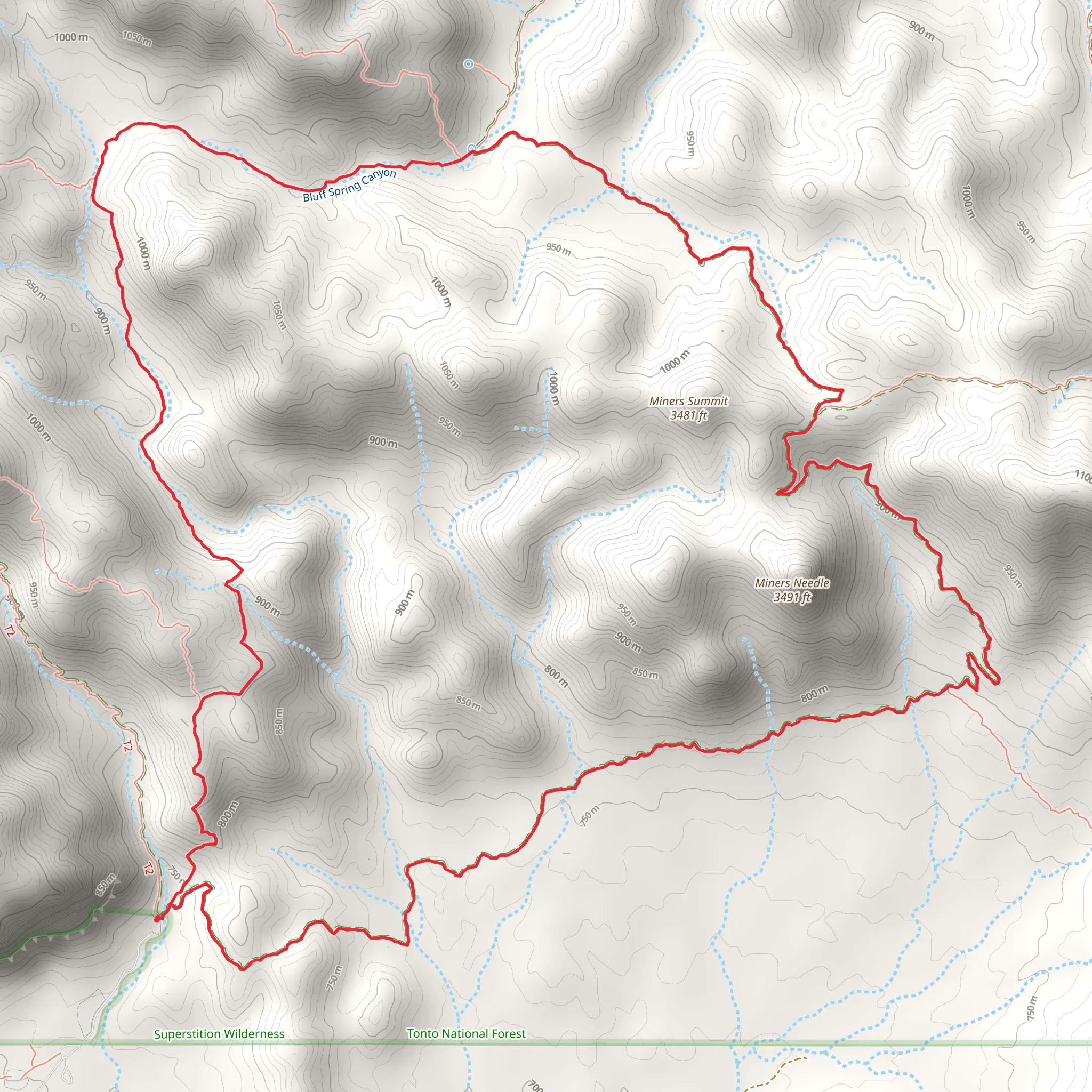Bluff Spring and Dutchman Loop Trail mobile static map