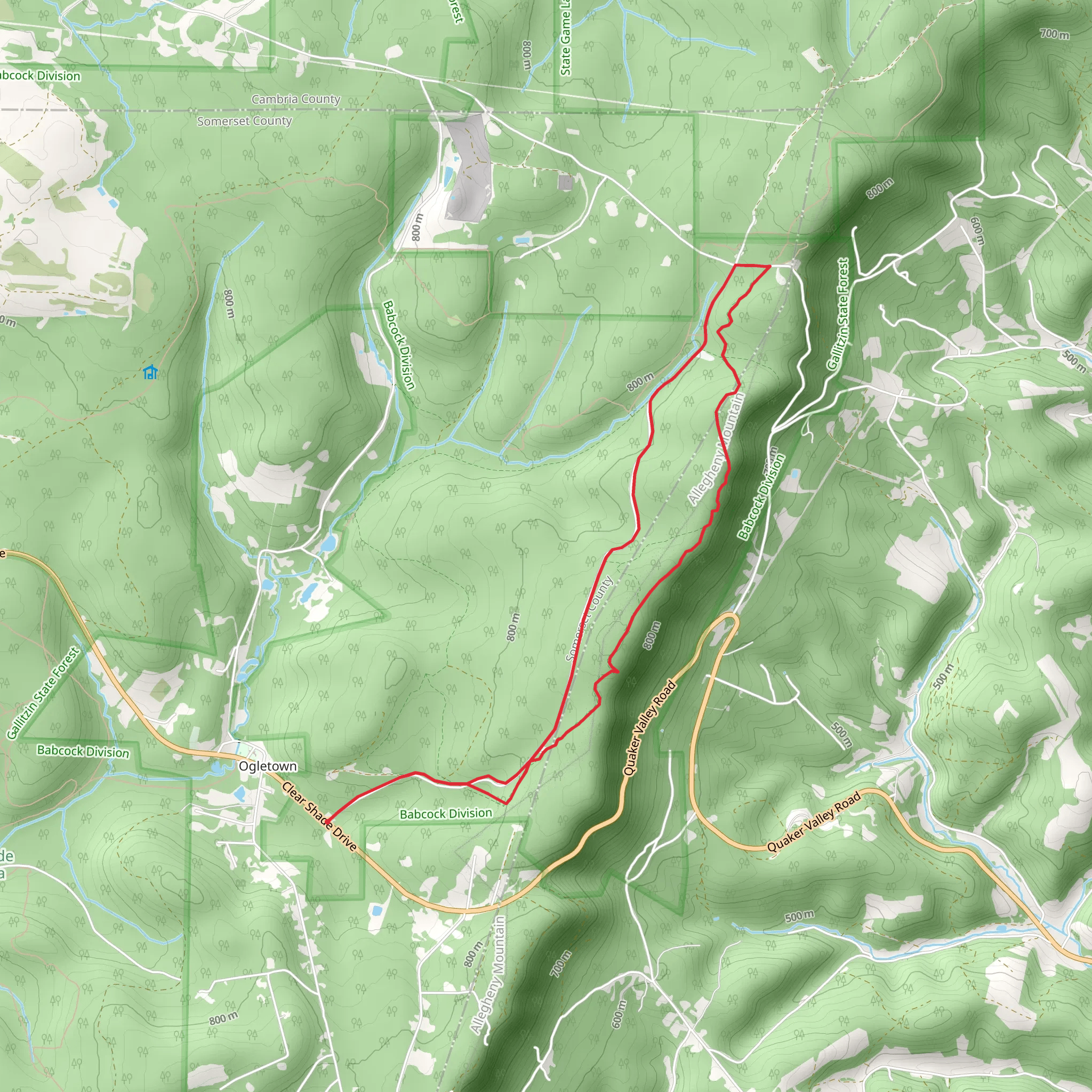 OgleTown North Loop Trail mobile static map