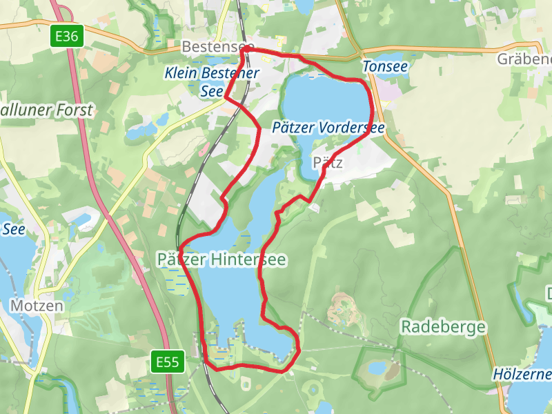 Patzer Vordersee Loop from Bestensee