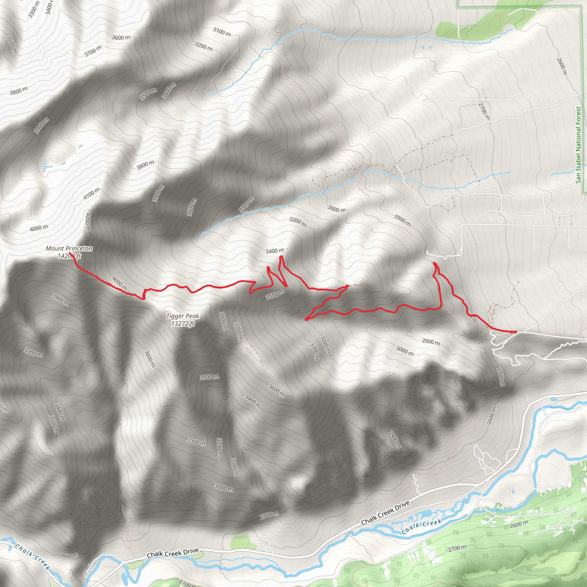 Mount Princeton via Colorado Trail mobile static map