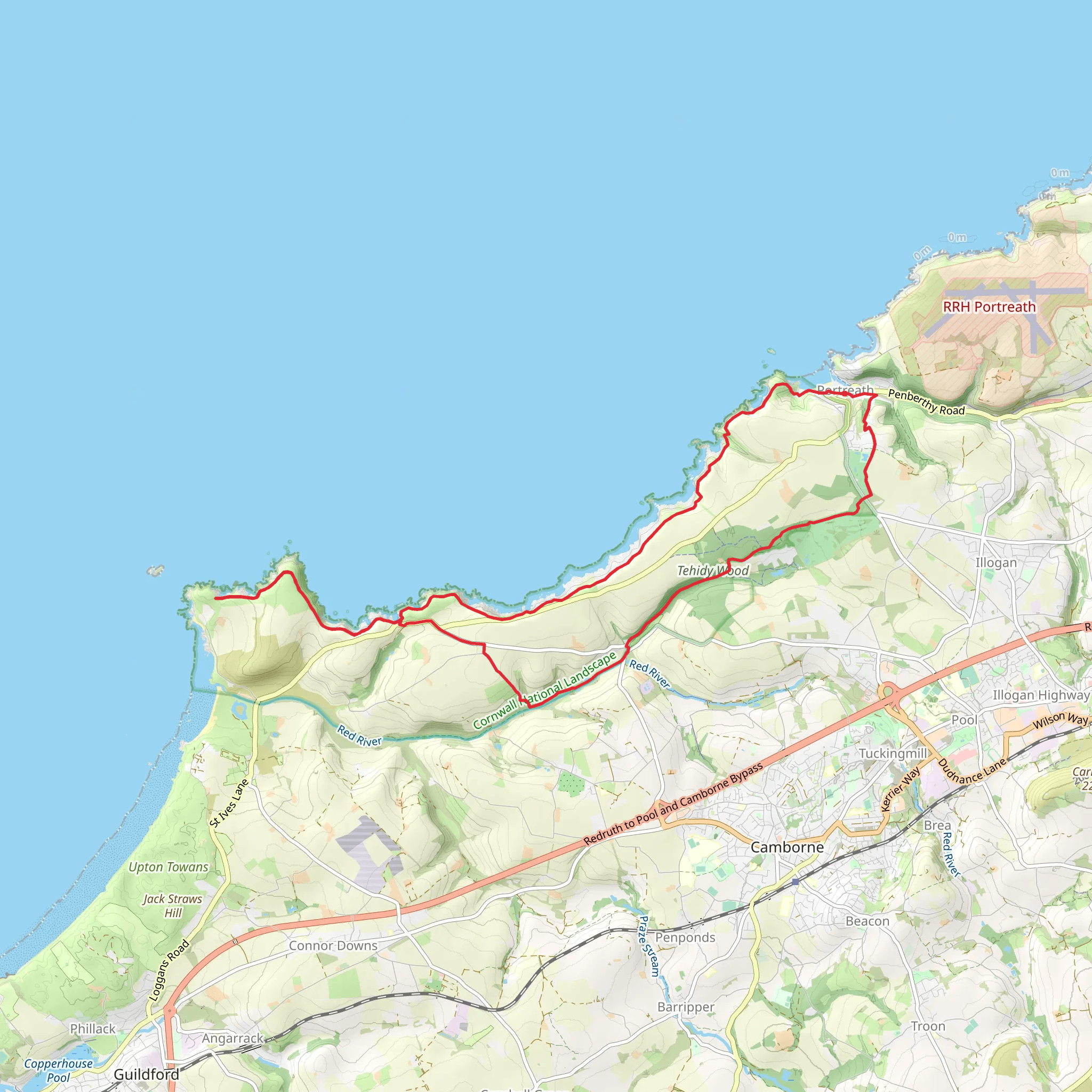 Portreath to North Cliffs Loop mobile static map