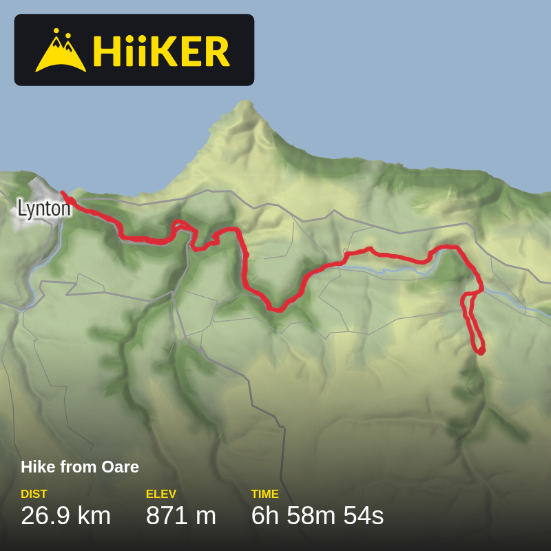A map preview of the recording Hike from Oare.
