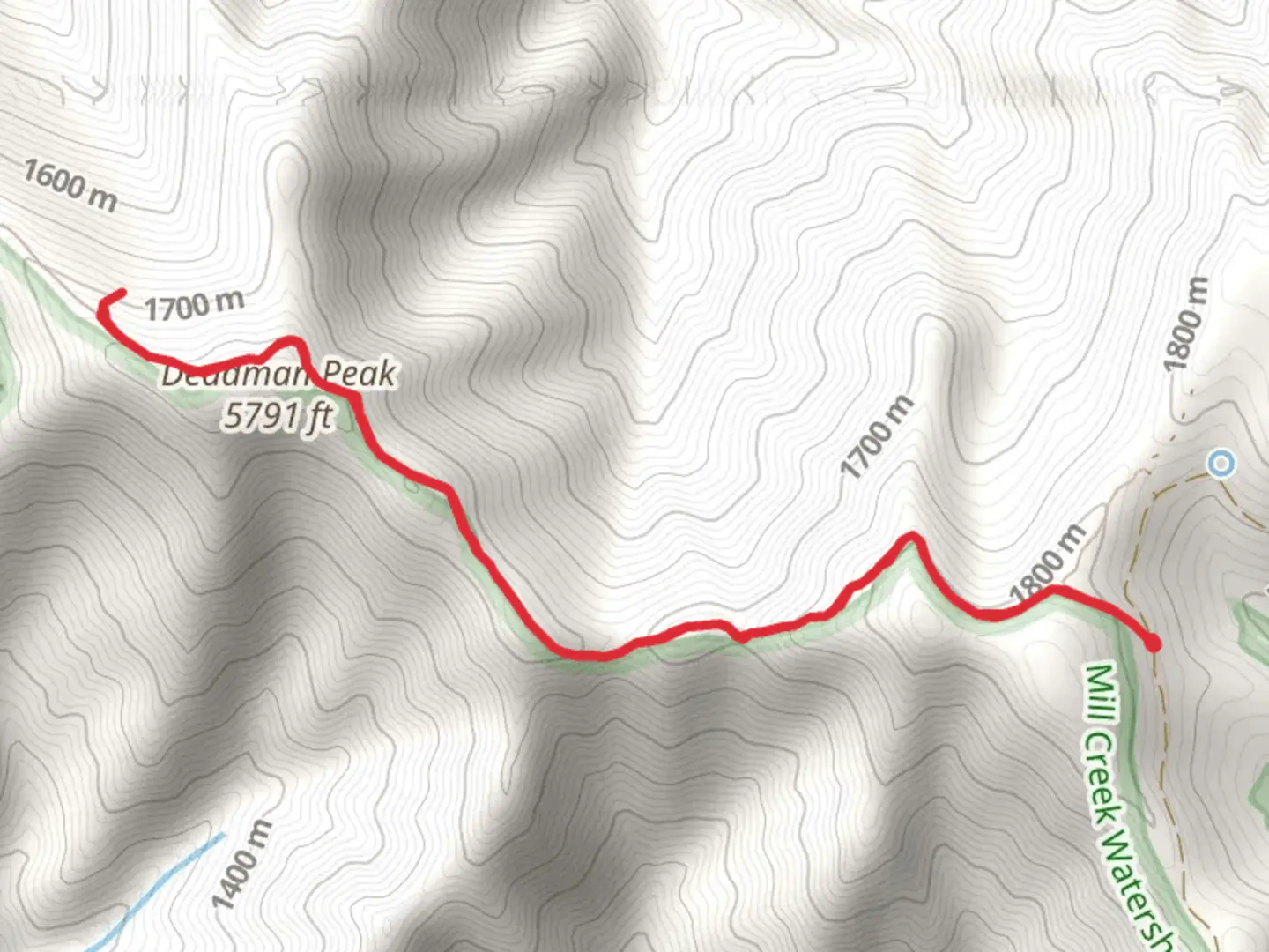 An image depicting the trail Intake Trail and its surrounding area.