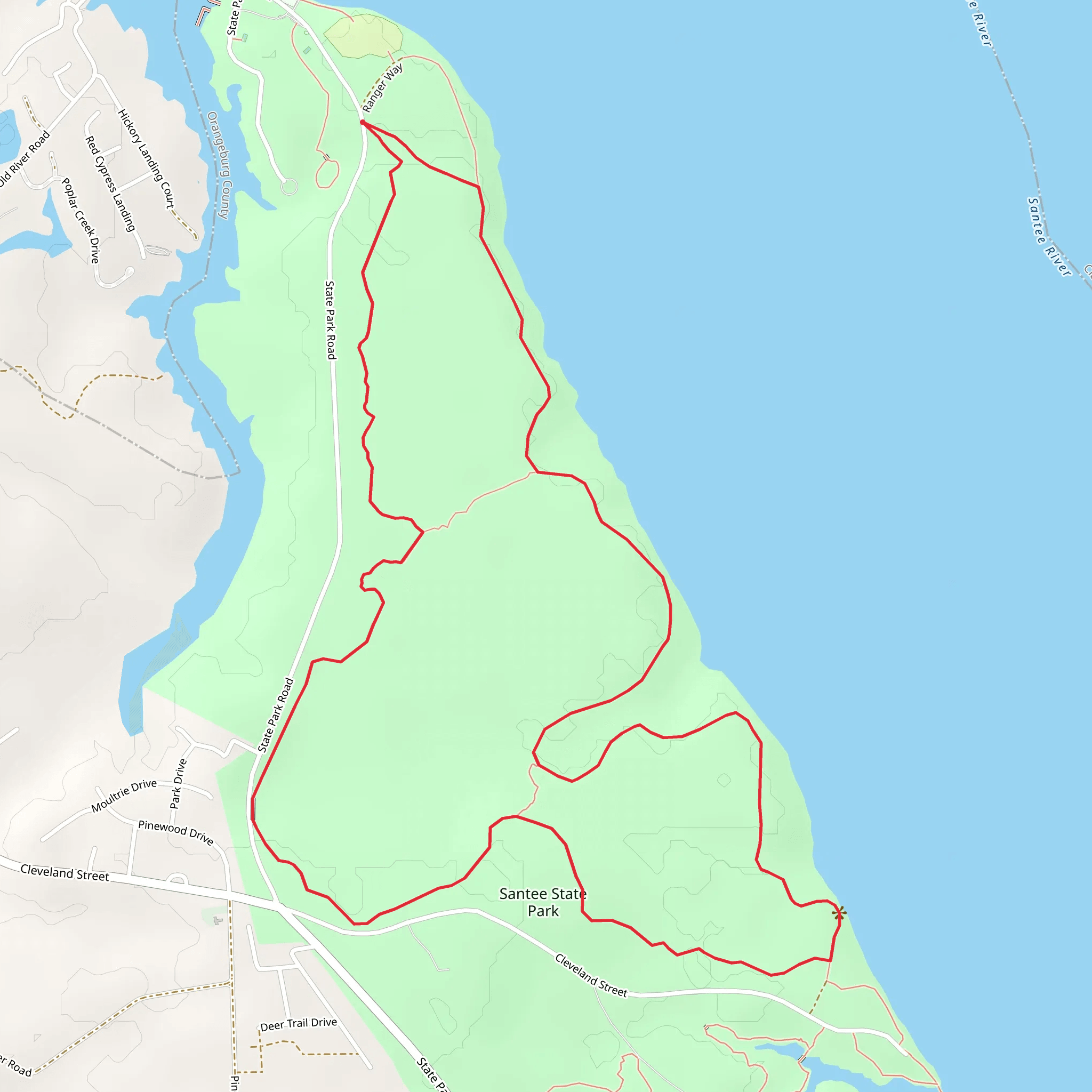 Santee Loop Trail mobile static map