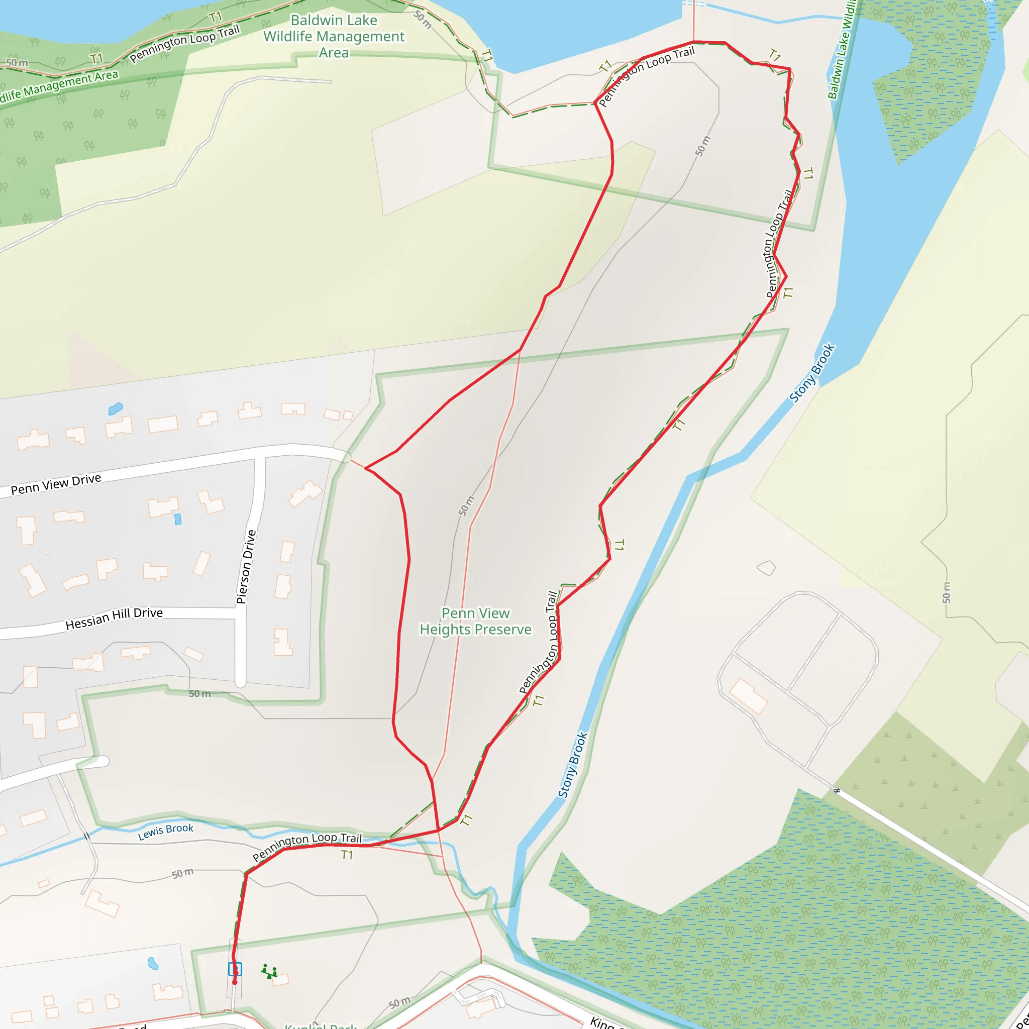 Pennington Loop Trail mobile static map