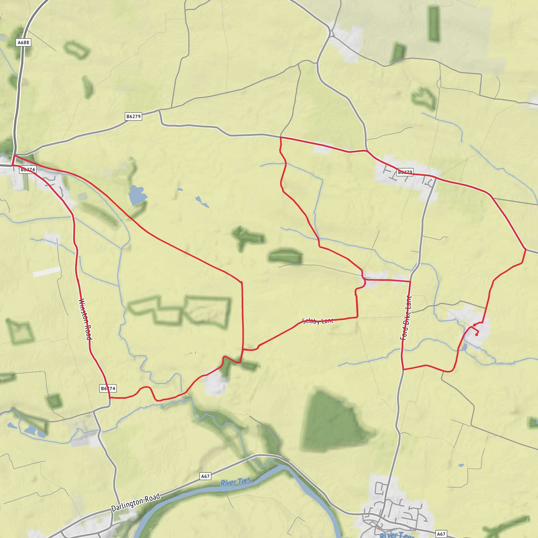 Headlam Hall Loop mobile static map