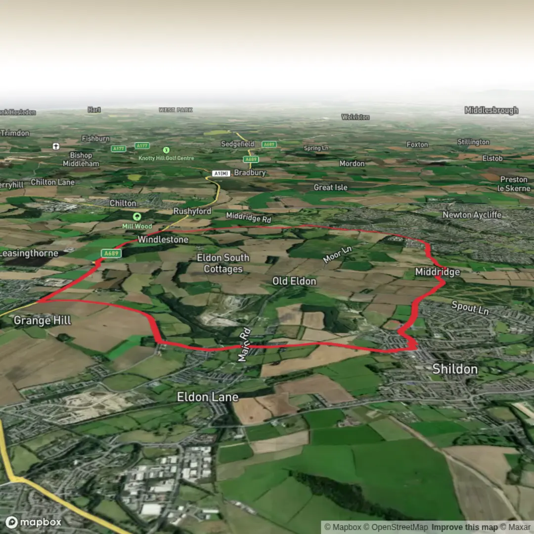 An image depicting the trail Shildon - Aycliffe Loop and its surrounding area.