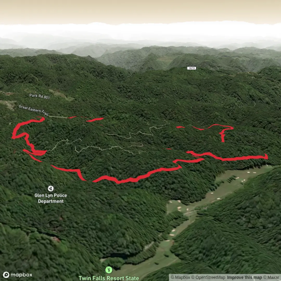 An image depicting the trail Rocky Road Trail and its surrounding area.