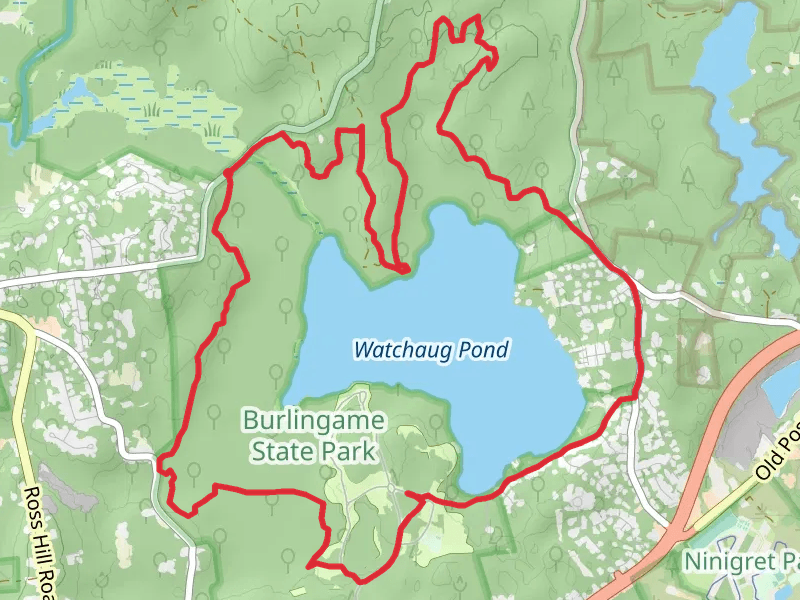 Watchaug Pond Loop from Buckeye Brook Road